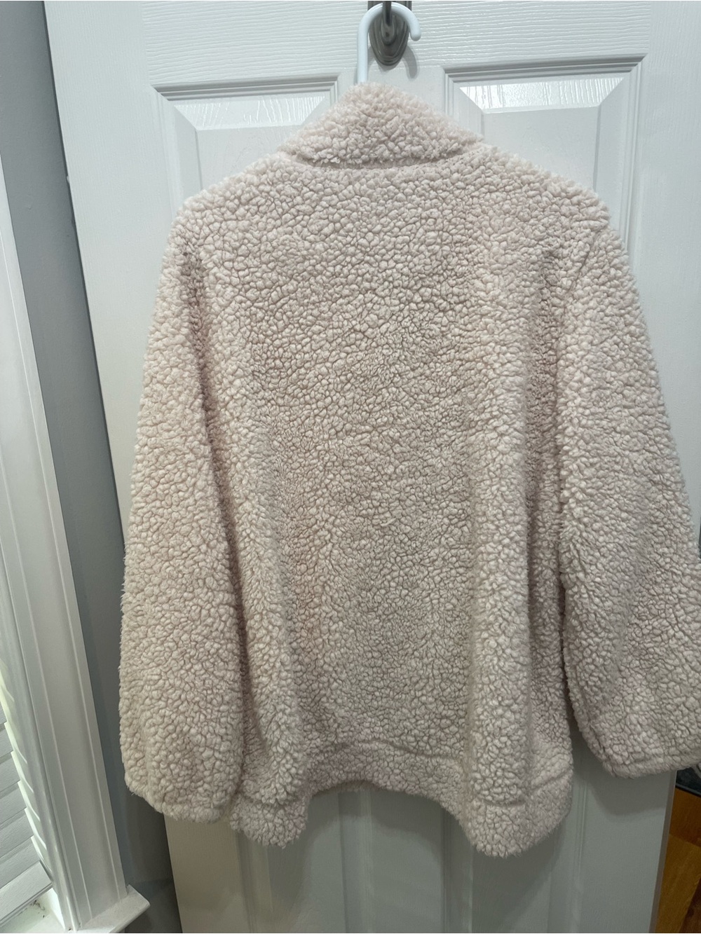 Cozy Cream Sherpa Quarter-Zip Pullover Hoodie - Picture 9 of 11